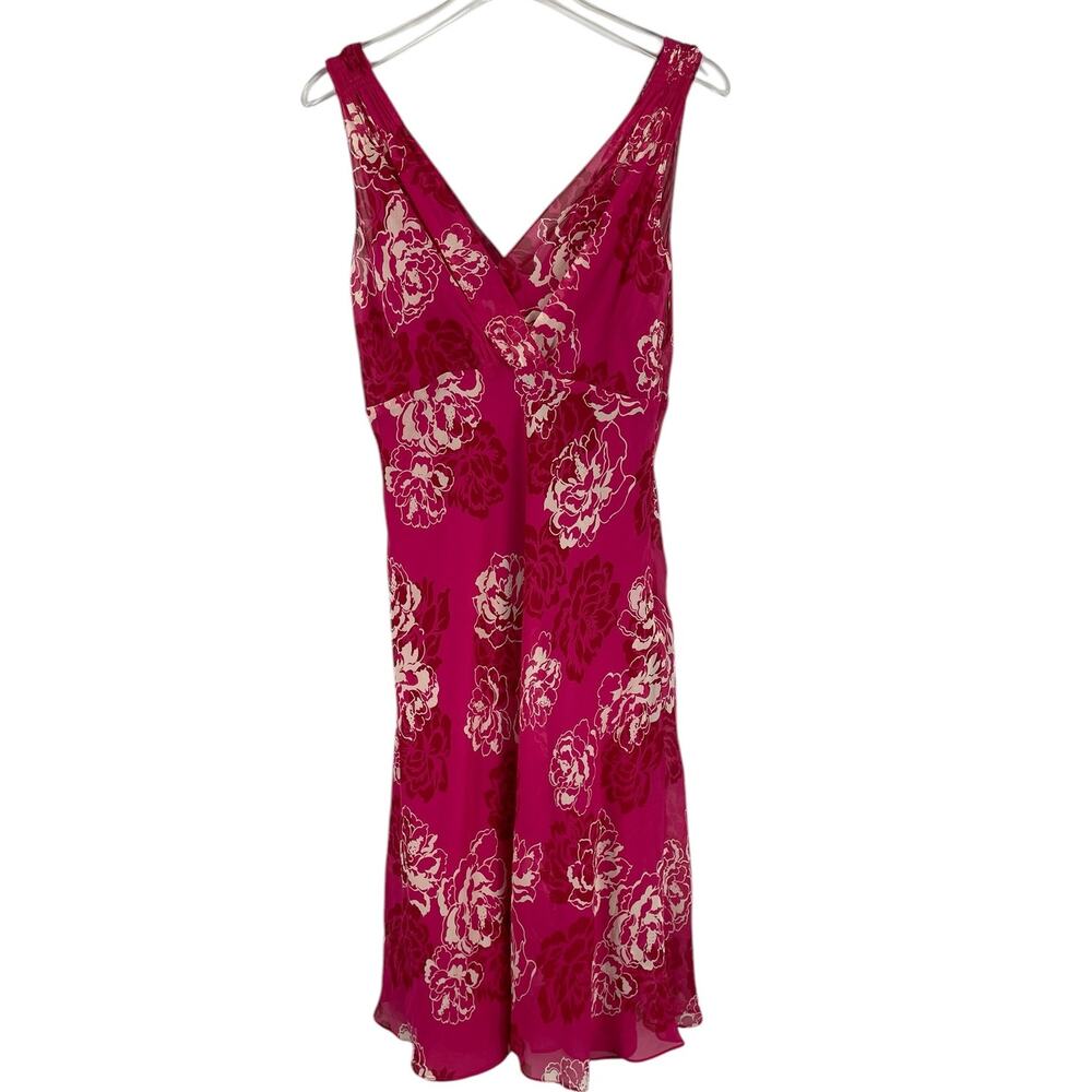 Ann Taylor Petites Silk Floral Summer Midi Dress Cocktail Wedding Y2K Size 4P
